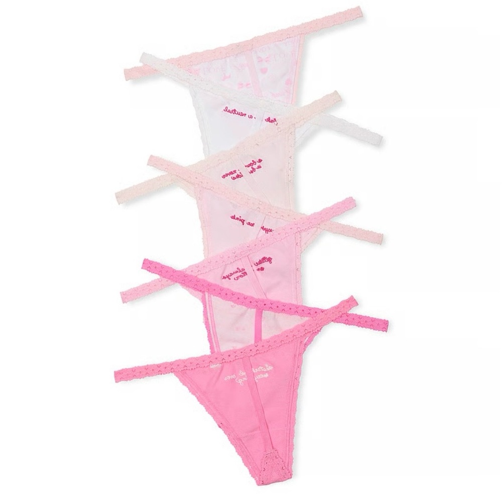 Pink x Love Shack Fancy Thong Panty Set - Picture 2 of 4